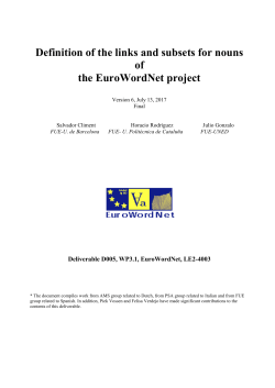 Definition of the links and subsets for nouns