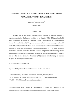 PROSPECT THEORY AND UTILITY THEORY: TEMPORARY