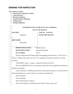 demand for inspection outline