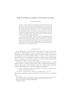 SIZE OF SUBSETS OF GROUPS AND HAAR NULL SETS 1