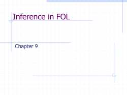 Inference in FOL