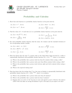 Probability and Calculus - SLC Home Page - Cegep Champlain