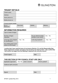 Application for permission to keep dog