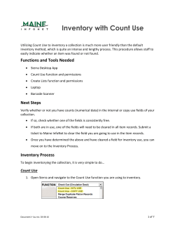 Inventory with Count Use
