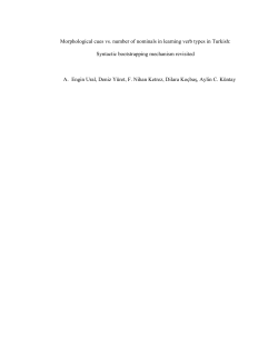 Morphological cues vs. number of nominals in learning verb types in