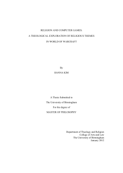 RELIGION AND COMPUTER GAMES: A