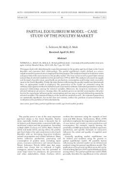 partial equilibrium model &ndash; case study of the poultry market