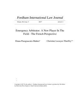 Emergency Arbitrator: A New Player In The Field