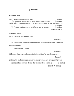 (a) (i) What is an indifference curve? (2 marks) (ii)