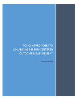 policy approaches to advancing person-centered outcome