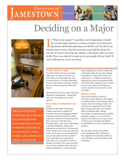 Deciding on a Major - University of Jamestown