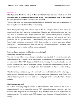 Transcript of Dr James Dowling Interview Recorded: March 2017