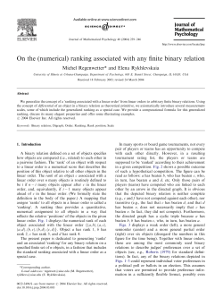 On the (numerical) ranking associated with any finite binary relation