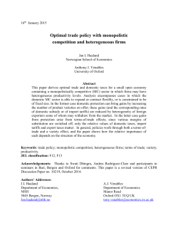 Optimal trade policy with monopolistic competition and