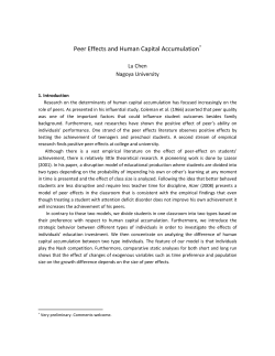 Peer Effects and Human Capital Accumulation Lu Chen Nagoya