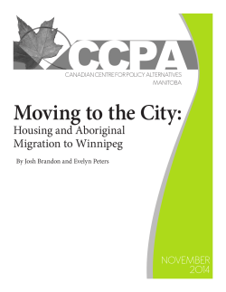 Moving to the City - Canadian Centre for Policy Alternatives