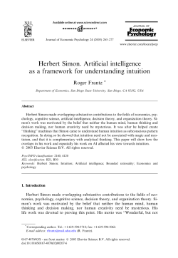 Herbert Simon. Artificial intelligence as a