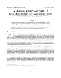 An Integrated Risk Management Model For Accounting Firms