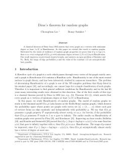 Dirac`s theorem for random graphs