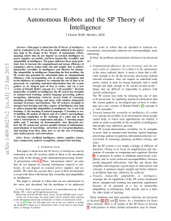 Autonomous Robots and the SP Theory of Intelligence