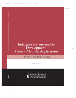 Indicators for Sustainable Development