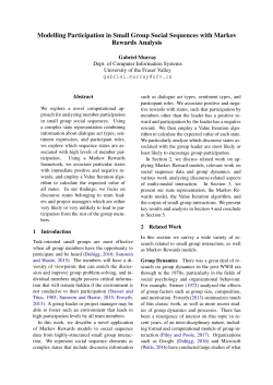 Modelling Participation in Small Group Social Sequences with