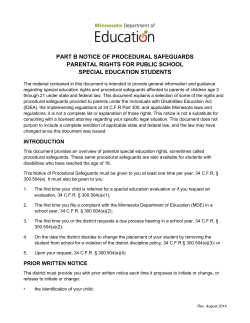 Part B Notice of Procedural Safeguards