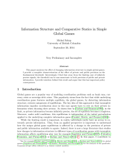 Information Structure and Comparative Statics in Simple Global