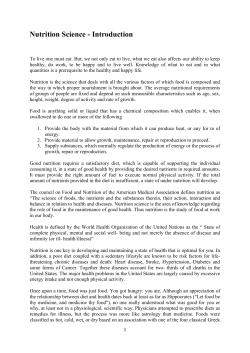 Protein in nutrition