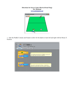 Directions for Soccer Game (Derived from Pong) Mr. Michaud www
