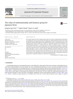 The value of multinationality and business group for Japanese firms
