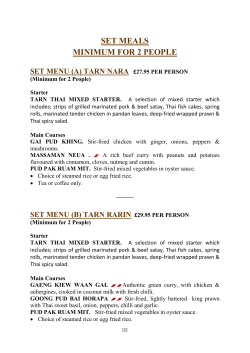 set meals minimum for 2 people