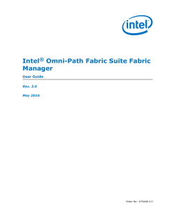 Intel&reg; Omni-Path Fabric Suite Fabric Manager &mdash; User Guide