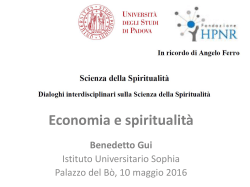 Economia e spiritualità - Science of Spirituality