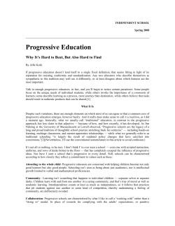 Koh, "Progressive Education: Why It`s Hard to Beat, But Also