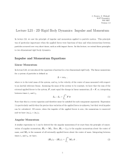 2D Rigid Body Dynamics: Impulse and Momentum