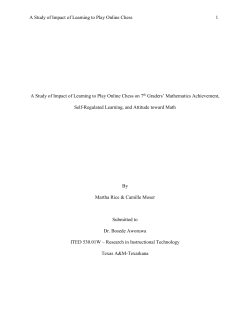 A Study of Impact of Learning to Play Online Chess on