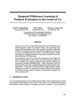 Temporal Difference Learning of Position Evaluation in the Game of