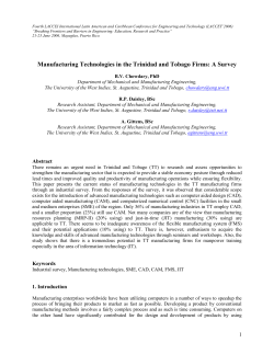 Manufacturing Technologies in the Trinidad and Tobago Firms