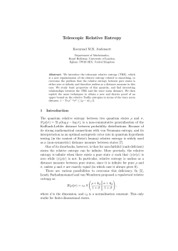 Telescopic Relative Entropy - Royal Holloway, University of London