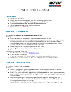 90-minute WFDF Spirit Course