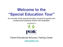 Special Education Tour - Parent Educational Advocacy Training