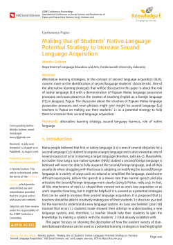 Making Use of Students` Native Language Potential Strategy to