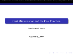 Cost Minimization and the Cost Function