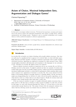 Axiom of Choice, Maximal Independent Sets, Argumentation