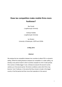 Does tax competition make mobile firms more footloose?