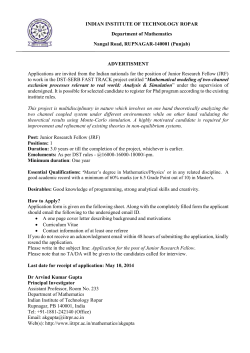 Application form for Junior Research Fellow (JRF) to
