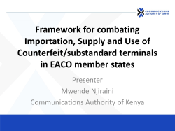 Framework for combating Importation, Supply and Use of
