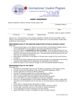 agent agreement - GSCS - Greater Saskatoon Catholic Schools