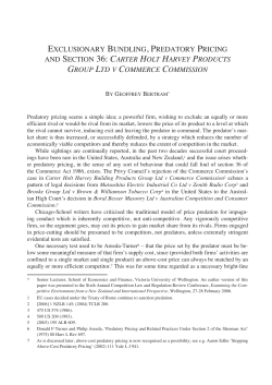 excLusionary BundLing, predaTory pricing and secTion 36